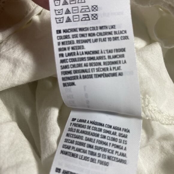 AMERICAN EAGLE Dress Crochet Lace Off Shoulder Short Sleeves Boho Womens L Cream - Picture 12 of 12